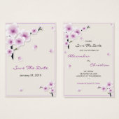 Spring Blossom Save the Date Hochzeit MiniCard (Vorne & Hinten)
