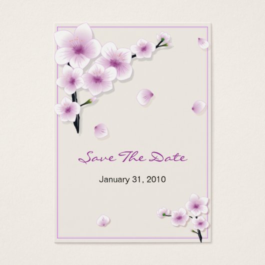 Spring Blossom Save the Date Hochzeit MiniCard (Vorderseite)