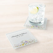 Spring Blossom Wedding Glass Coasters Glasuntersetzer (Schrägansicht)
