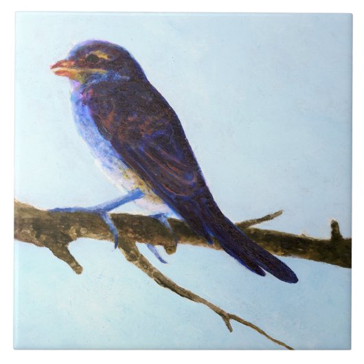Spring Blue Bird Ceramic Tile Fliese (Vorderseite)