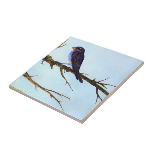 Spring Blue Bird Keramik Tile Fliese (Seite)