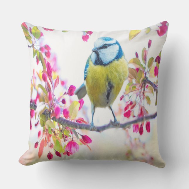 Spring Blue Bird Kissen (Vorderseite)