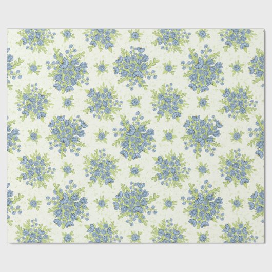 Spring Blue Bllower Geschenkpapier (Flach)