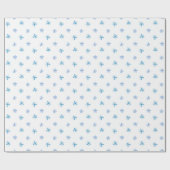 Spring Blue Blumen Geschenkpapier (Flach)
