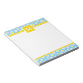 Spring Blue Daisies Monogram Notizblock (angewinkelt)