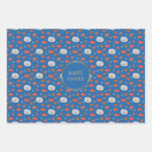 Spring Blue Floral Muster Christlich Happy Oaster Geschenkpapier Set (Vorderseite 2)