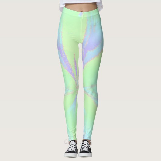 Spring Blue Green Violet Leggings (Vorderseite)