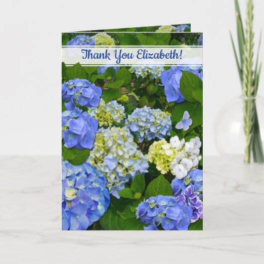 Spring Blue Hydrangea Christlich Friend Vielen Dan Karte (Vorderseite)