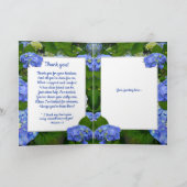 Spring Blue Hydrangea Christlich Friend Vielen Dan Karte (Innenseite)