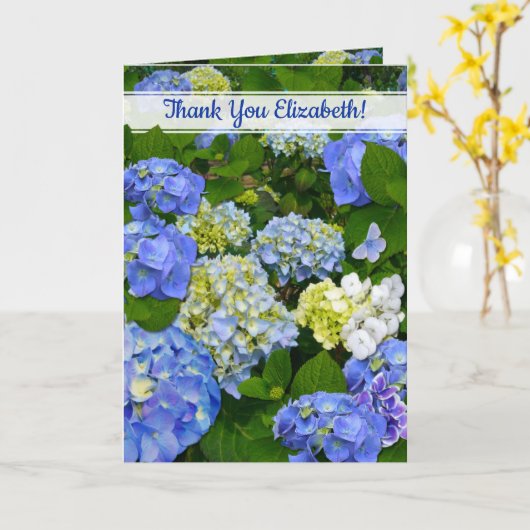 Spring Blue Hydrangea Christlich Friend Vielen Dan Karte (Gelbe Blume)