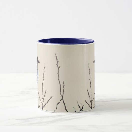 Spring Blue Jay Fine Art for Bird Lovers Tasse (Zentrum)