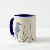 Spring Blue Jay Fine Art for Bird Lovers Tasse (Vorderseite Links)