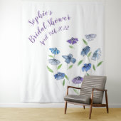 Spring Blue Lila Floral Brautparty Hintergrund Wandteppich (Beispiel)