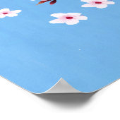 Spring Blue Sky Cherry Blossom Blume Warecolor Poster (Ecke)