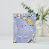 Spring Blue Wedding Menü UAWG Einladungspostkarte (Stehend Vorderseite)