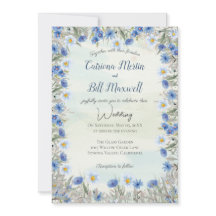 Spring Blue Wildblume Akronylic Wedding Einladung