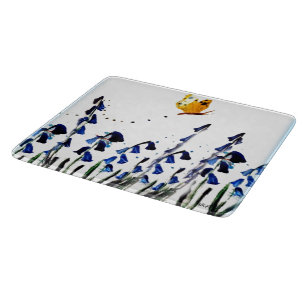 Spring Bluebells Butterfly Floral Schneidebrett