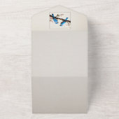 Spring Bluebirds Hochzeit All In One Einladung (Außenbereich)