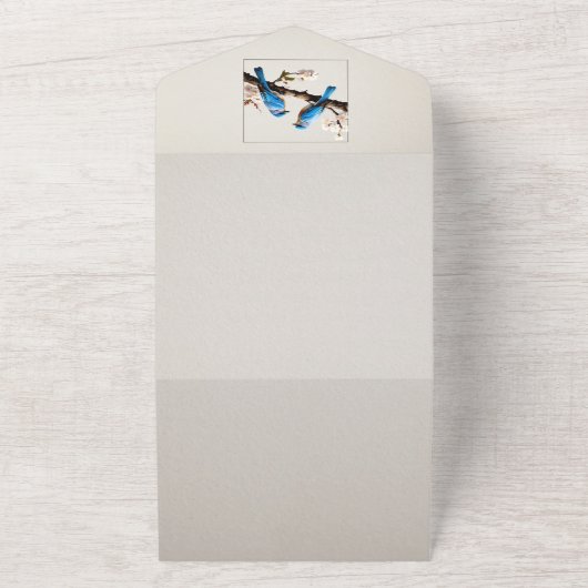 Spring Bluebirds Hochzeit All In One Einladung (Außenbereich)