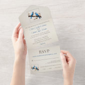 Spring Bluebirds Hochzeit All In One Einladung (Abreißen)