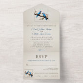 Spring Bluebirds Hochzeit All In One Einladung (Innen Boden)