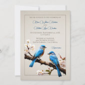 Spring Bluebirds Hochzeit Einladung (Vorderseite)