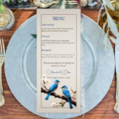 Spring Bluebirds Hochzeit Menükarte