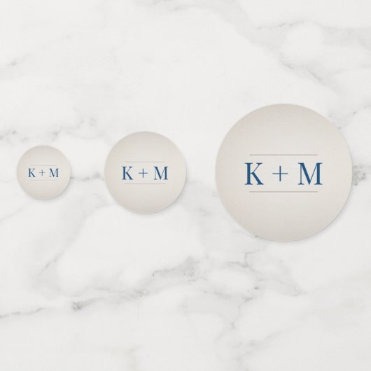 Spring Bluebirds Monogram Wedding Konfetti (Rückseiten)