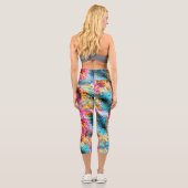 Spring Blume Bouquet - Edelweiss Blume Capri Leg Leggings (Rückseite)