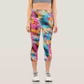 Spring Blume Bouquet - Edelweiss Blume Capri Leg Leggings (Vorderseite)