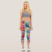 Spring Blume Bouquet - Edelweiss Blume Capri Leg Leggings (Vorderseite)