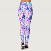 Spring Blume Bouquet - Edelweiss Blume Geometrie Leggings (Rückseite)