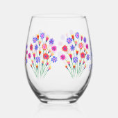 Spring Blume Bouquet Happy Retirement Weinglas Ohne Stiel (Rechts)