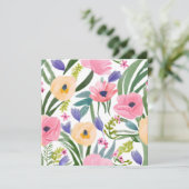 Spring Blume Bouquet | Hübsche Blumenfarbe Karte (Stehend Vorderseite)