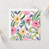 Spring Blume Bouquet | Hübsche Blumenfarbe Karte (Vorderseite/Rückseite Beispiel)