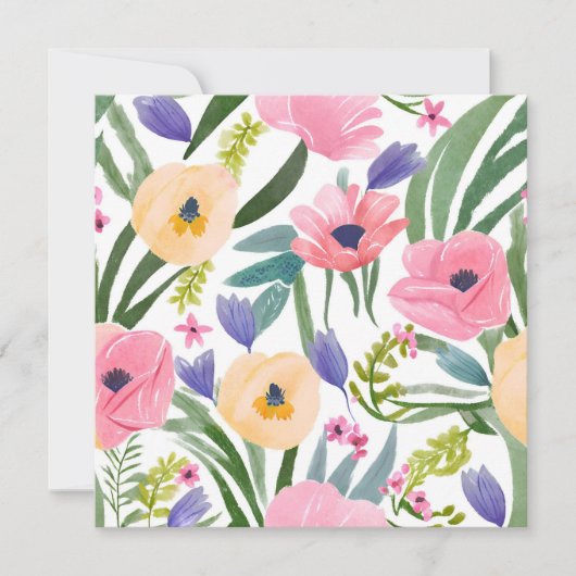 Spring Blume Bouquet | Hübsche Blumenfarbe Karte (Vorderseite)