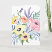 Spring Blume Bouquet | Hübsche Blumenfarbe Karte (Vorderseite)