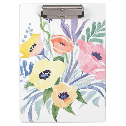 Spring Blume Bouquet | Hübsche Blumenfarbe Klemmbrett (Vorderseite)