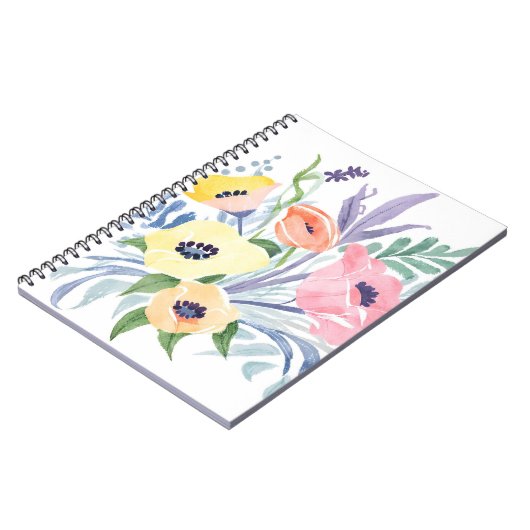Spring Blume Bouquet | Hübsche Blumenfarbe Notizblock (Linke Seite)