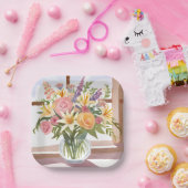 Spring Blume Bouquet | Hübsche Blumenkarte Pappteller (Party)