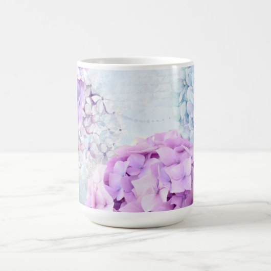 Spring Blume Hydrangea Pastel Collage Kaffeetasse (Mittel)