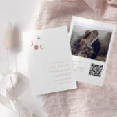 Spring Blume Monogram & Foto QR Code Hochzeit Einladung