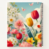 Spring Blume Seamless Patterns Notebook Notizblock (Rückseite)