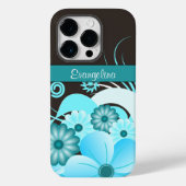 Spring Blumen Aqua Blue Hibiskus Blumen Case-Mate iPhone Hülle (Rückseite)