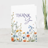 Spring Blumen Blue Red Yellow Vielen Dank Dankeskarte (Vorderseite)