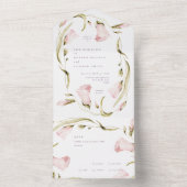 Spring Boho Big Bold Wildblume Gerahmt Hochzeit All In One Einladung (Innen Boden)