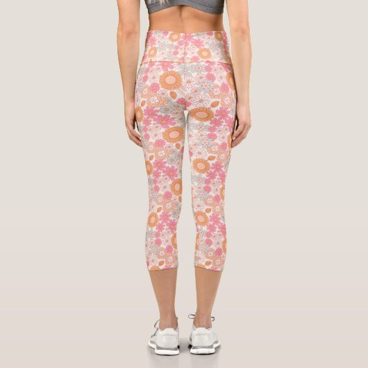 Spring Boho Blume 1 Capri Leggings (Rückseite)