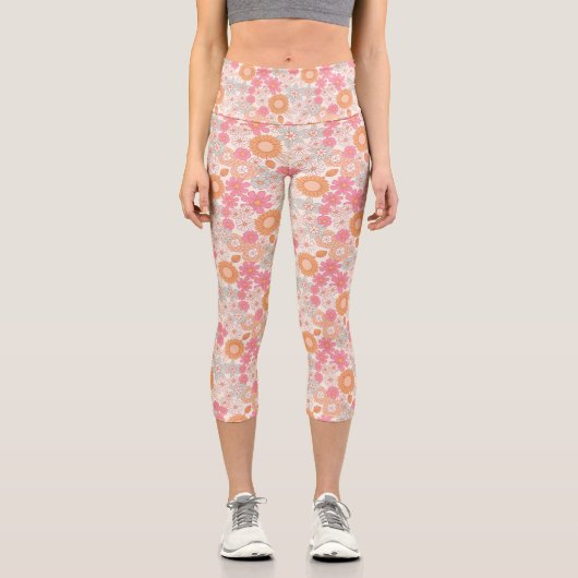 Spring Boho Blume 1 Capri Leggings (Vorderseite)
