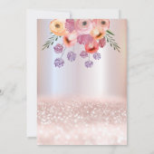 Spring Boho Blütenballon Girly glittery Einladung (Rückseite)