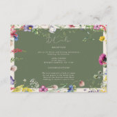 Spring Boho Chic Colorful Wildflower Wedding  Begleitkarte (Vorderseite)
